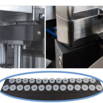 High-output poeder capsule vulmachine