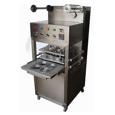 Sluitmachine 2KW Plastic Cup 0.8Mpa van de roestvrij staal Automatische Verpakking